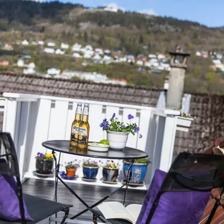 Lovely Penthouse With Private Outdoor Terrace 베르겐